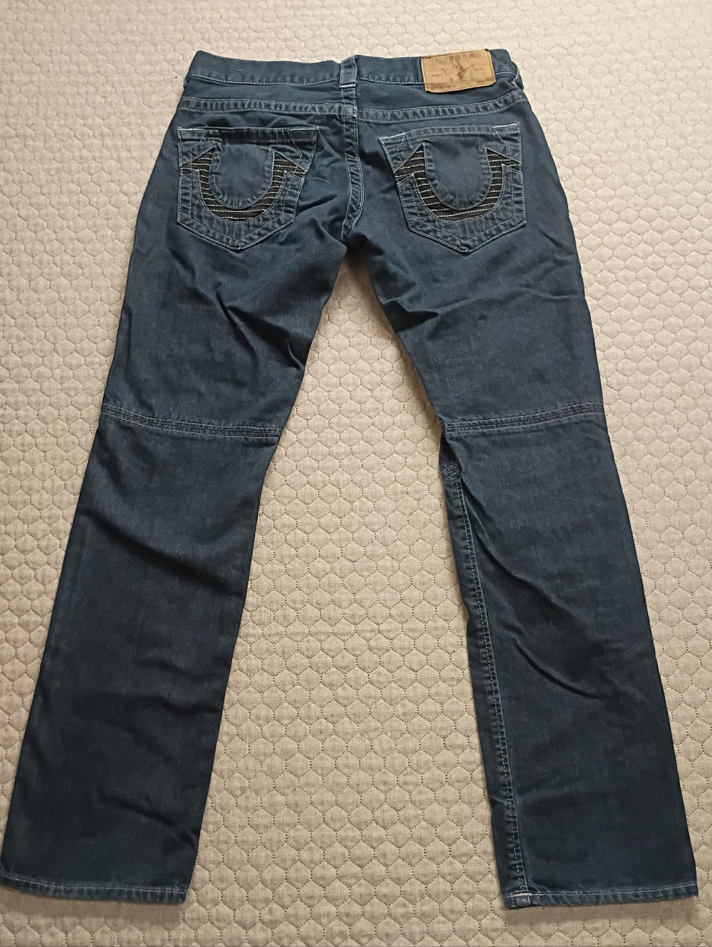 True Religion Jeans Moto Slim Men’s Tag 31 Blue Ribbed Design [PLEASE READ] - Picture 4 of 7